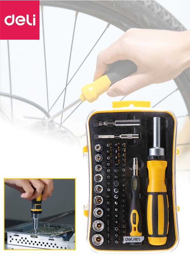 Deli 65-Piece Precision Screwdriver Set Yellow/Black/Silver  - Image 5