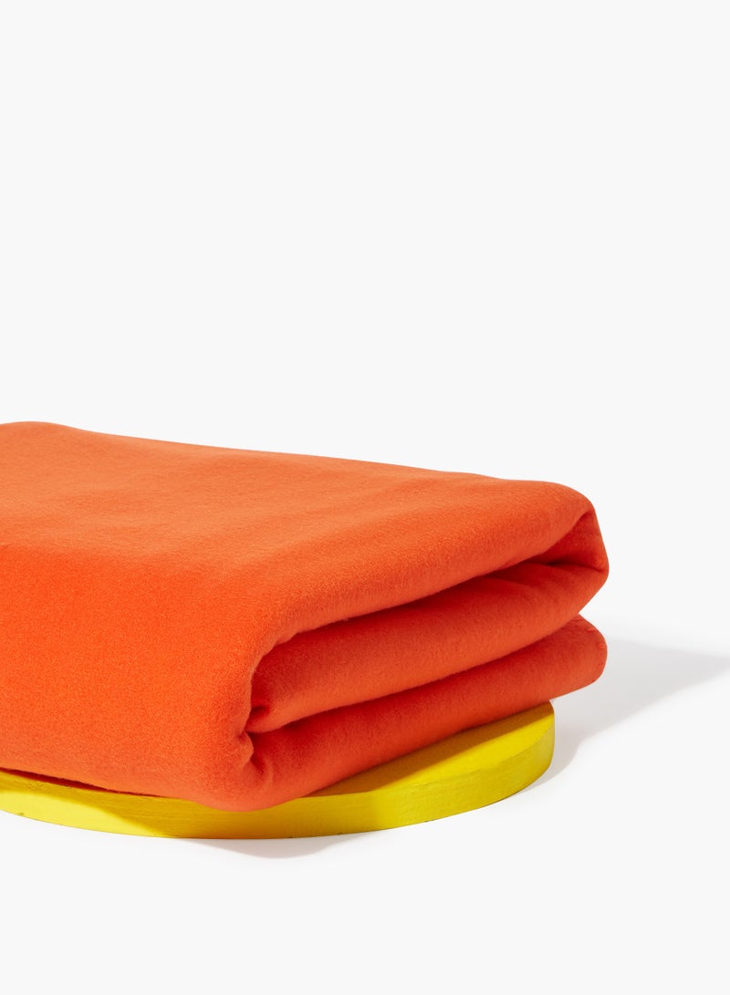 أمال بطانية خفيفة ومريحة وسادة مصنوعة من البوليستر 100٪ والصوف وتُستخدم على الوجهين بمقاس 140×200 سم للسرير والأريكة، لون برتقالي بوليستر برتقالي 140 x 200سم - Image 2