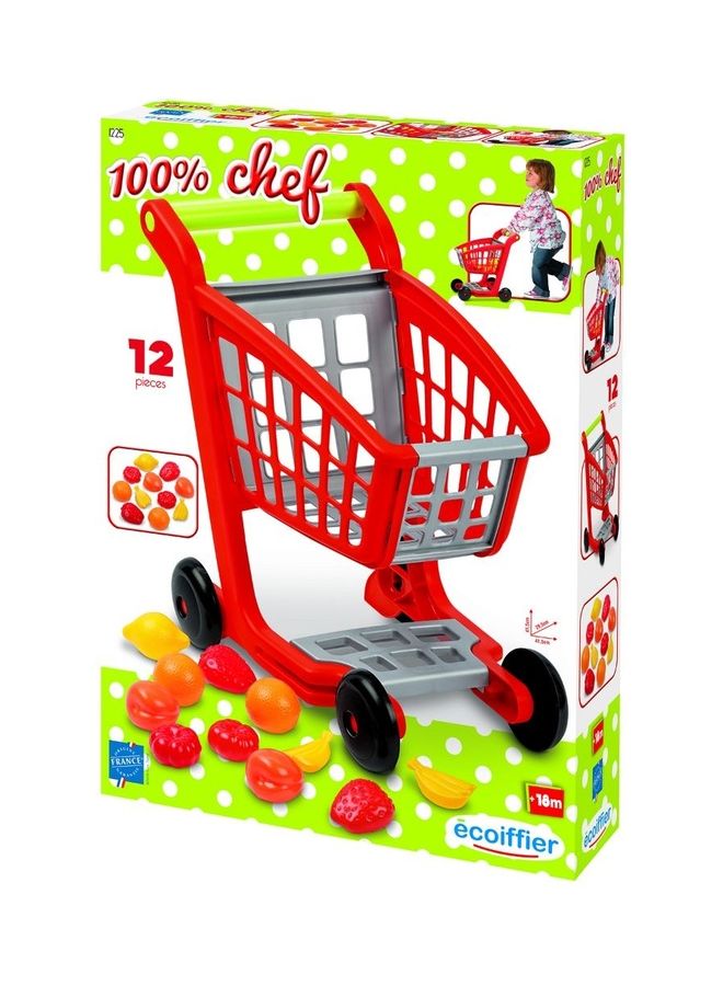ecoiffier 12-Piece Chef Garnished Supermarket Trolley Play Set - Image 1
