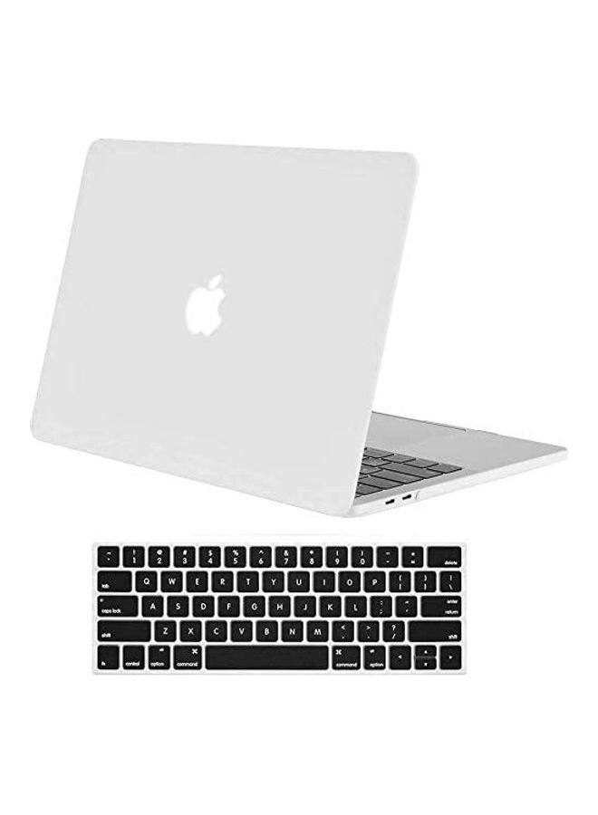 Hard Case And Keyboard Cover For Apple MacBook Pro 13-Inch White/Black - Image 1