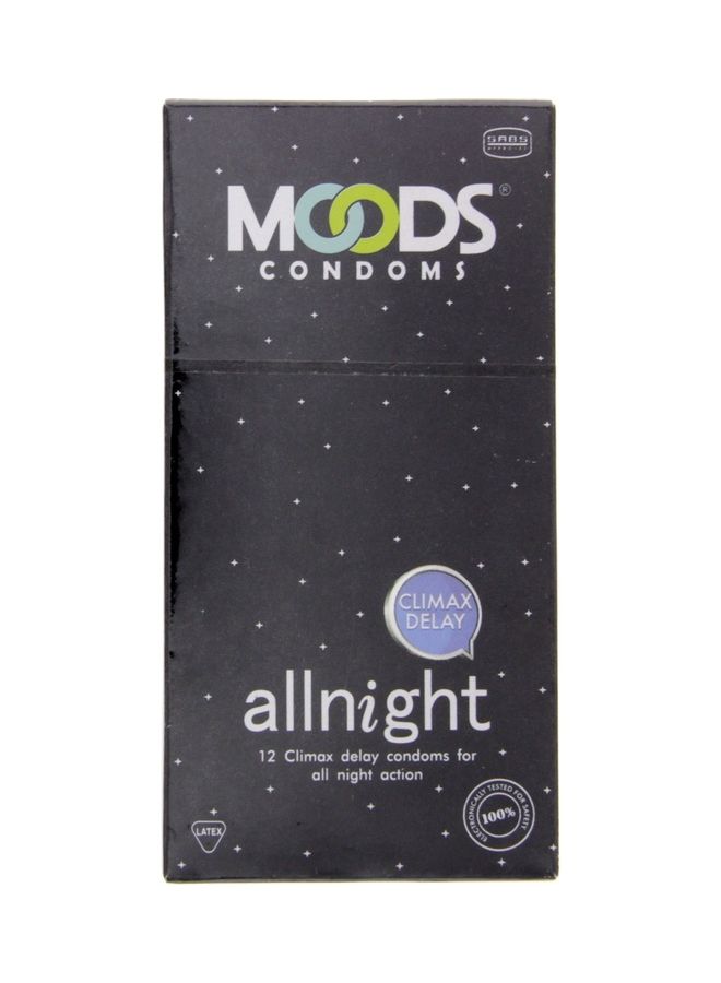 Moods 12-Piece All-Night Climax Delay Condoms - Image 1