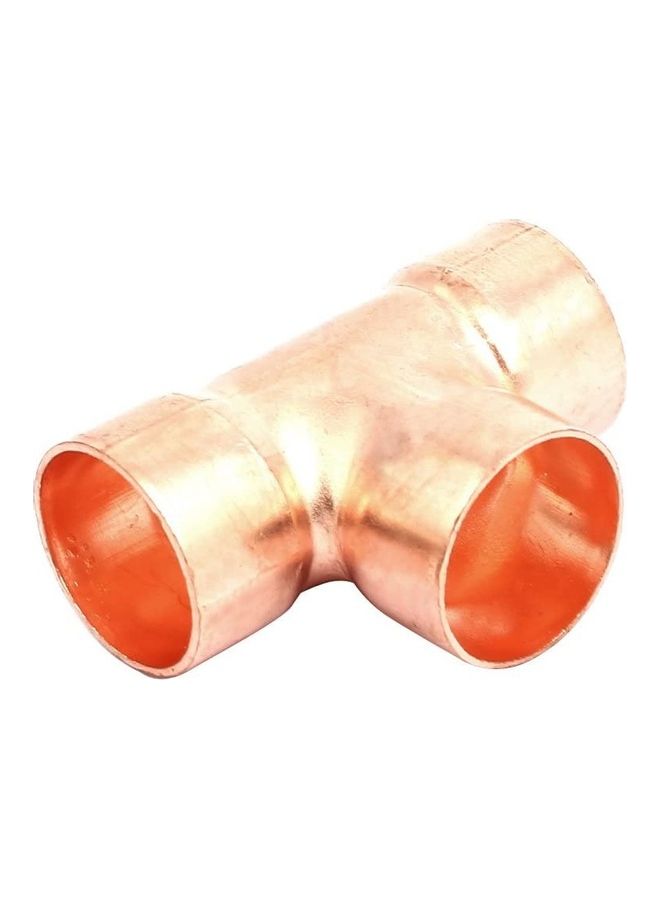 Copper Tee Pipe Fitting Gold 0.375inch - Image 1