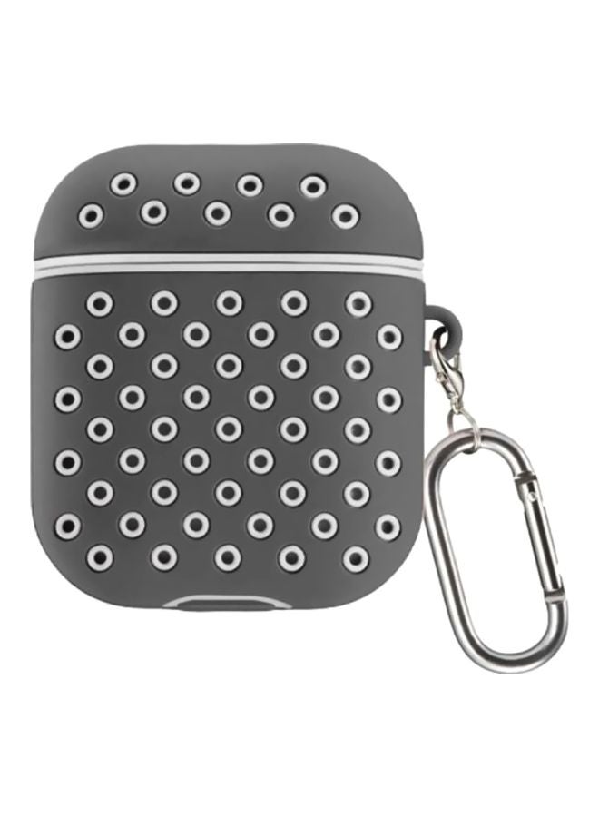 مارجون غطاء حماية واقٍ مزوَّد بمشبك تعليق لسماعات آير بود من أبل رمادي / أبيض - Image 1