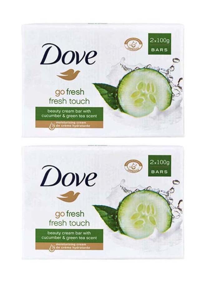 دوف مجموعة قوالب صابون جو فريش المنعشة من قطعتين أبيض 2x100جرام - Image 1