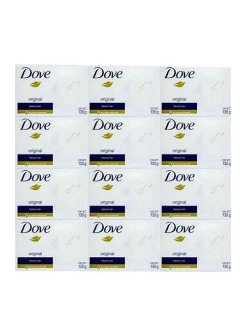 12-Piece Original Beauty Soap Bar White 135grams