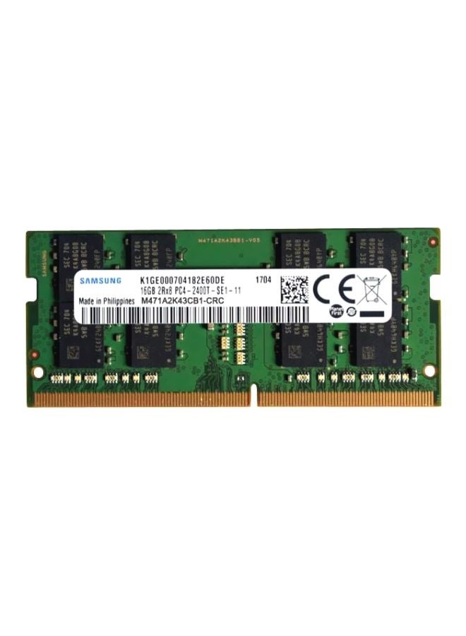 Samsung - DDR4 PC4-19200, 2400MHz, 260 PIN SODIMM, CL 17, 1.2V, RAM Memory Module Green/Black/Gold - Image 1