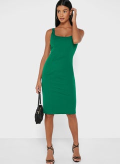 BANANA REPUBLIC Square Neck Casual Dress Green  - Image 3