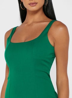 BANANA REPUBLIC Square Neck Casual Dress Green  - Image 4