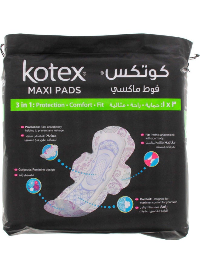 كوتكس طقم فوط "سوبر ديزاينر" كبيرة بأجنحة ومُكون من 30 قطعة أبيض 760جرام - Image 2