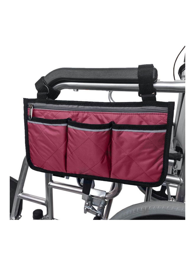 Wheelchair Multi-Pocket Side Hanging Storage Bag Wine Red - Image 3