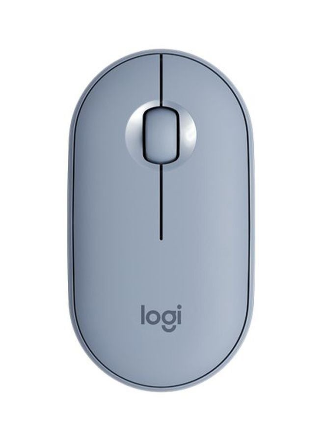 M350 Pebble Wireless Mouse, Bluetooth or 2.4 GHz with USB Mini-Receiver, Silent, Slim, Quiet Click Blue