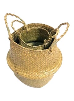 Generic Seagrass Belly Pot Straw Basket Brown 32x28cm  - Image 1