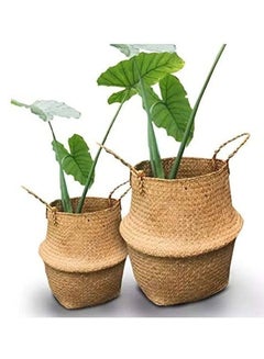 Generic Seagrass Belly Pot Straw Basket Brown 32x28cm  - Image 3