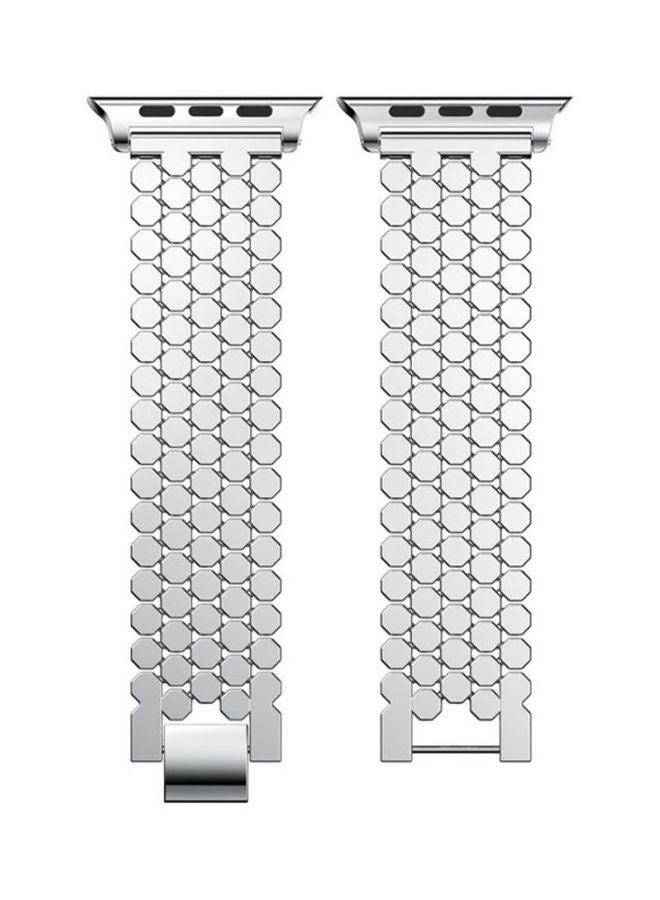 Voberry Replacement Band Loop Strap For Apple Watch Series 4 44mm Silver - Image 2