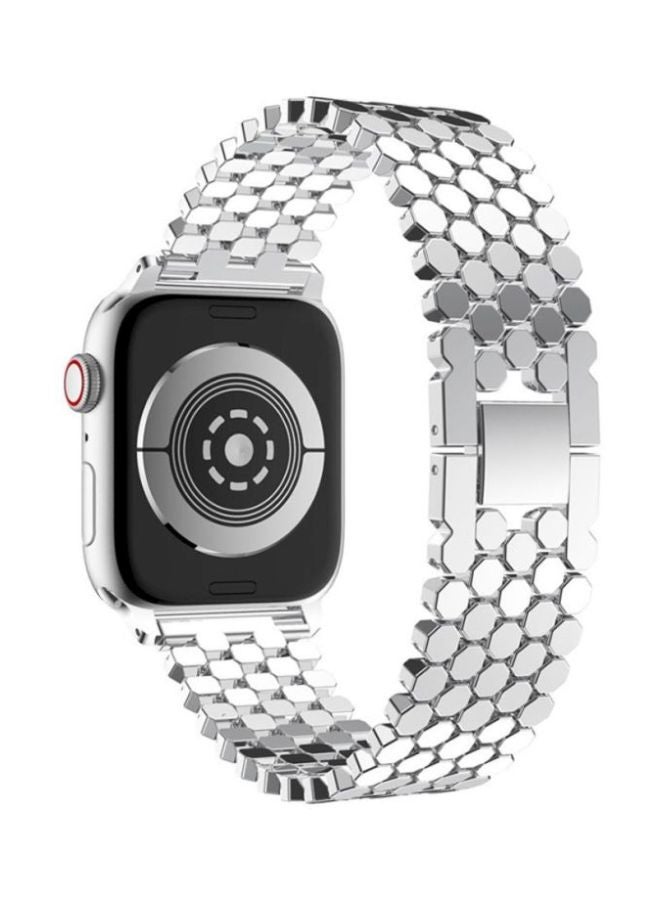 Voberry Replacement Band Loop Strap For Apple Watch Series 4 44mm Silver - Image 4