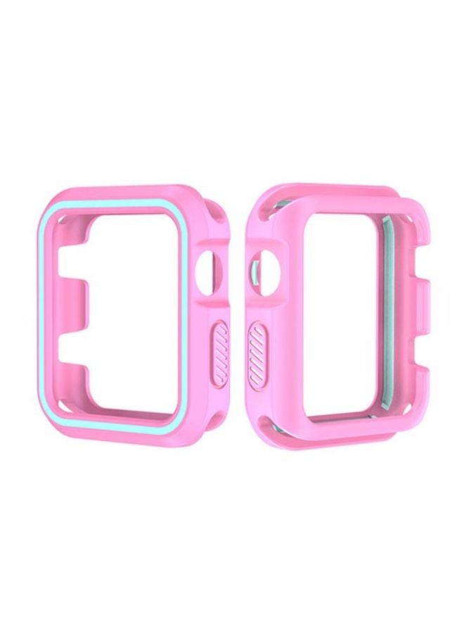 Voberry Rugged Armor Bumper Protective Case Cover For Apple Watch Series 1/2/3 42mm Pink/Blue - Image 1