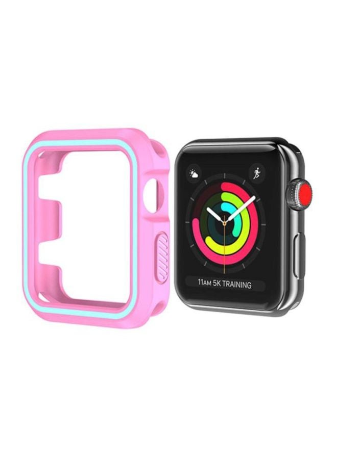 Voberry Rugged Armor Bumper Protective Case Cover For Apple Watch Series 1/2/3 42mm Pink/Blue - Image 2