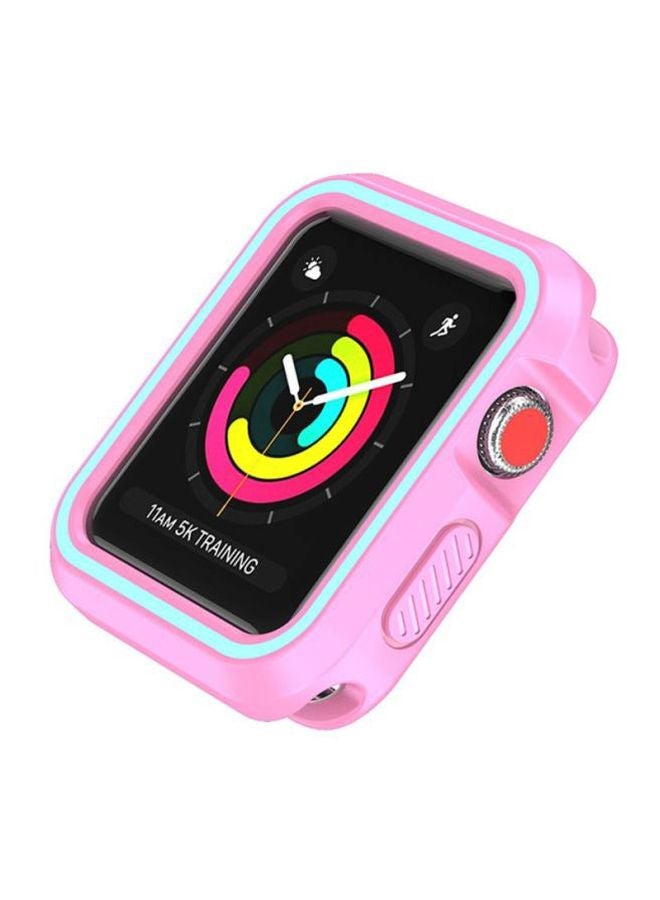 Voberry Rugged Armor Bumper Protective Case Cover For Apple Watch Series 1/2/3 42mm Pink/Blue - Image 4