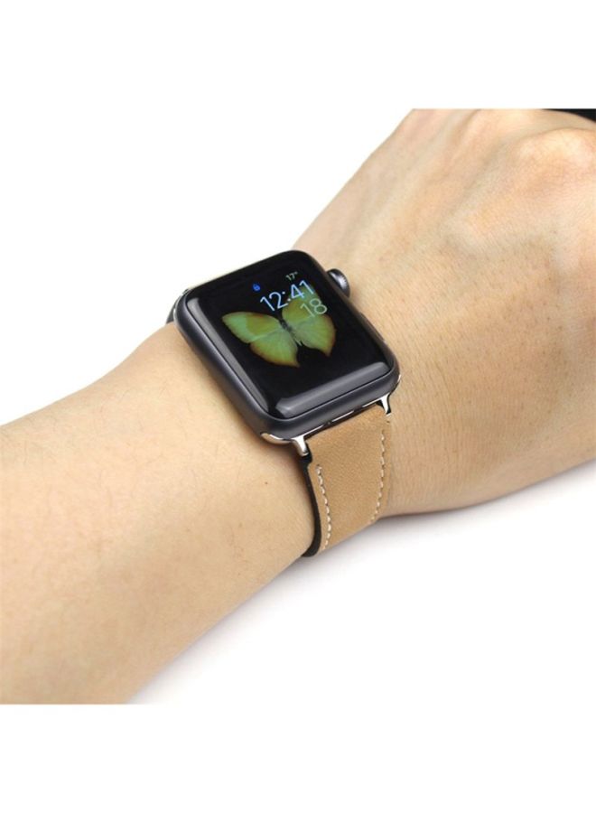 Voberry Replacement Band For Apple Watch Series 3/2/1 Brown - Image 3