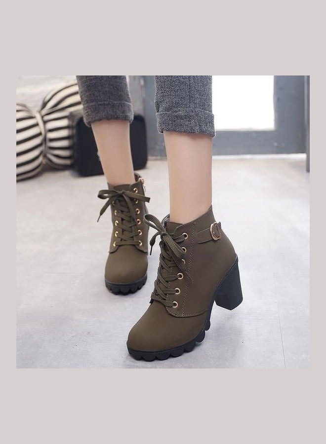 Generic - Marten Zipper Ankle Boot Green - Image 1