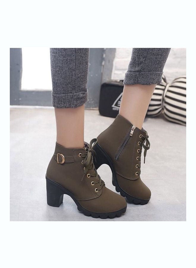 Generic - Marten Zipper Ankle Boot Green - Image 1