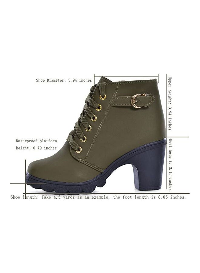 Generic - Marten Zipper Ankle Boot Green - Image 1