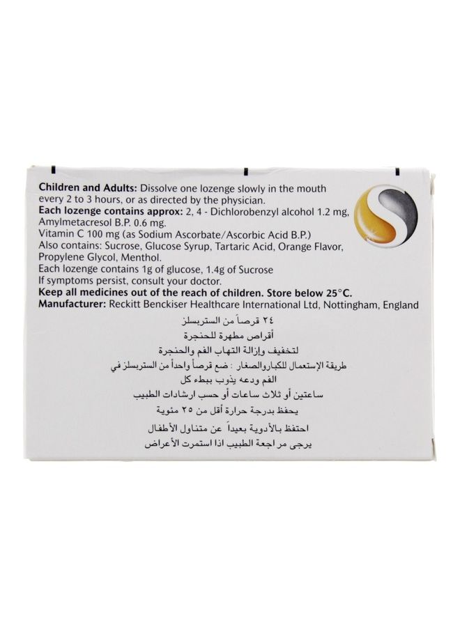 Strepsils Sore Throat Relief Orange Flavour - 24 Lozenges - Image 2