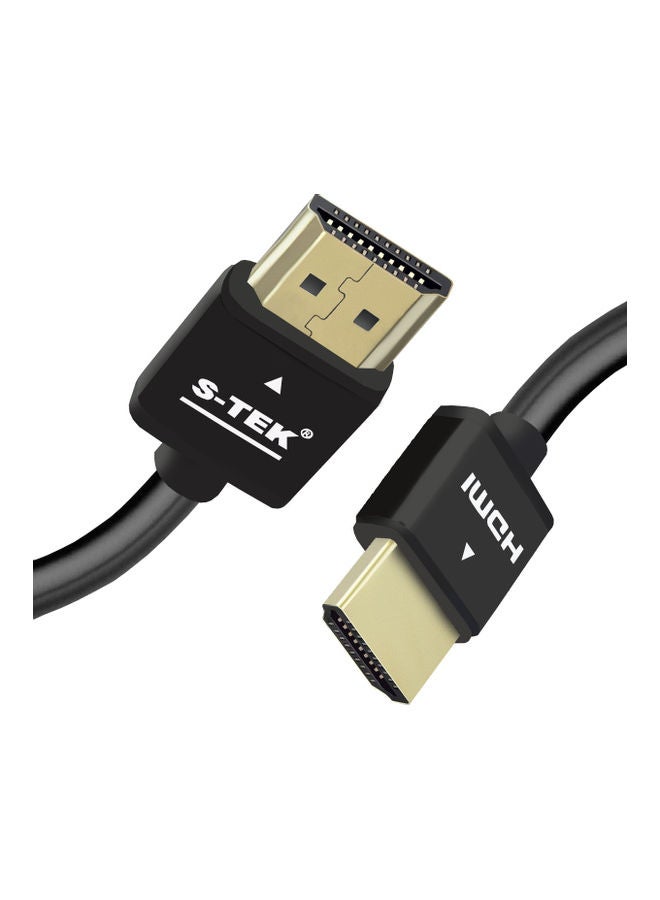 S-TEK Ultra-Slim  Gold Plated Male to Male 2.0 HDMI Cable 2 MTR Black - Image 1