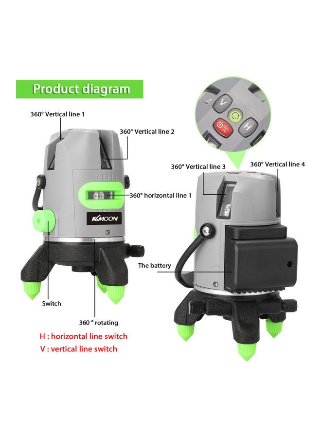 KKmoon Multi Function Automatic 5 Line Laser Level Set Multicolour  - Image 5