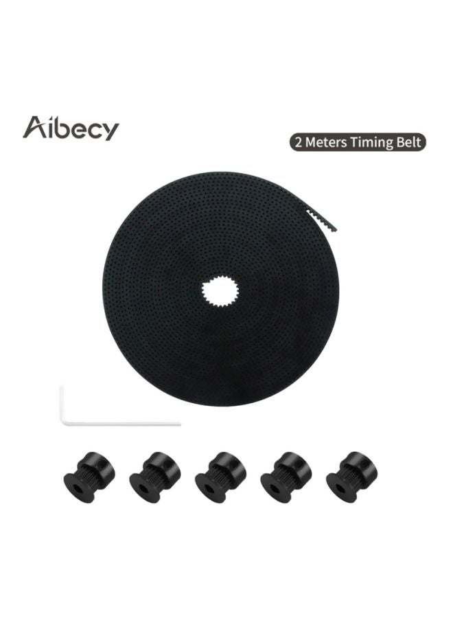 Aibecy - GT2 Timing Belt With Teeth Pulley Wheel For 3D Printer Black - Image 1