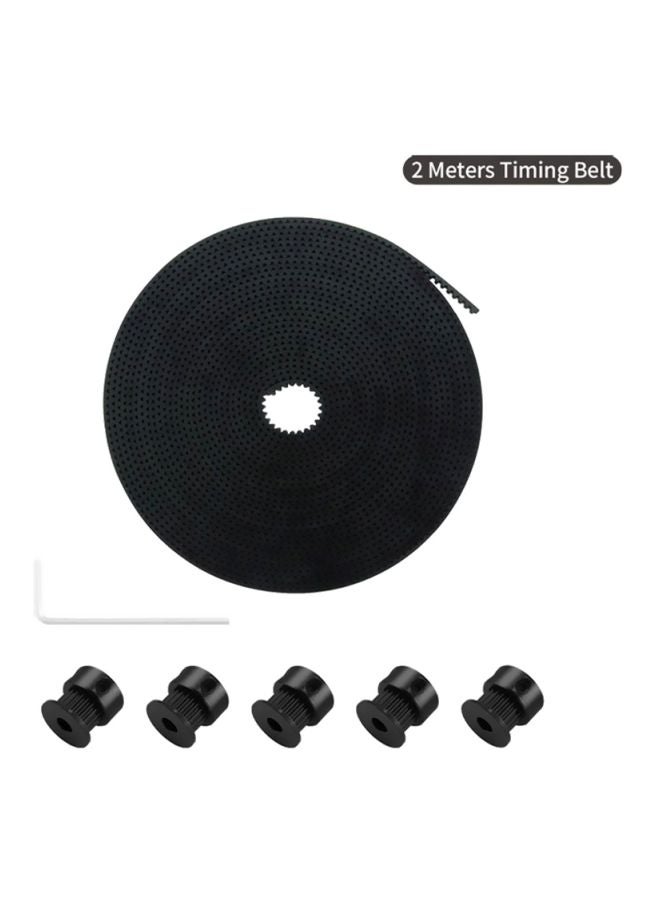 Aibecy - GT2 Timing Belt With Teeth Pulley Wheel For 3D Printer Black - Image 1
