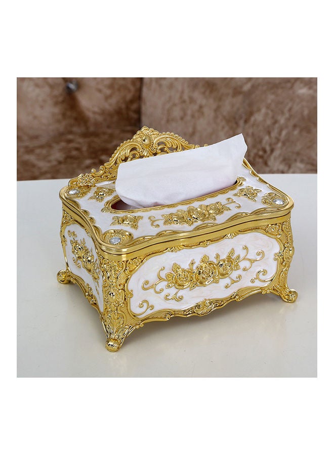 Beautiful Retro Design Tissue Box Gold/White - Image 2