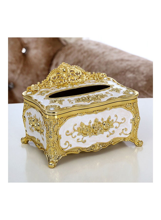 Beautiful Retro Design Tissue Box Gold/White - Image 3