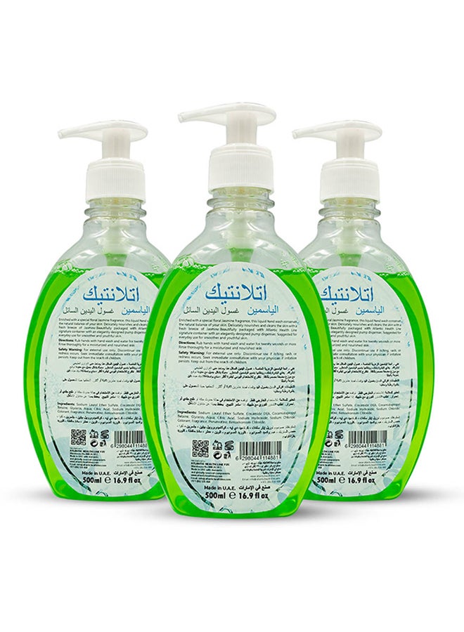 Atlantic - 3-Piece  Jasmine Liquid Hand Wash Pack Green 500ml - Image 1