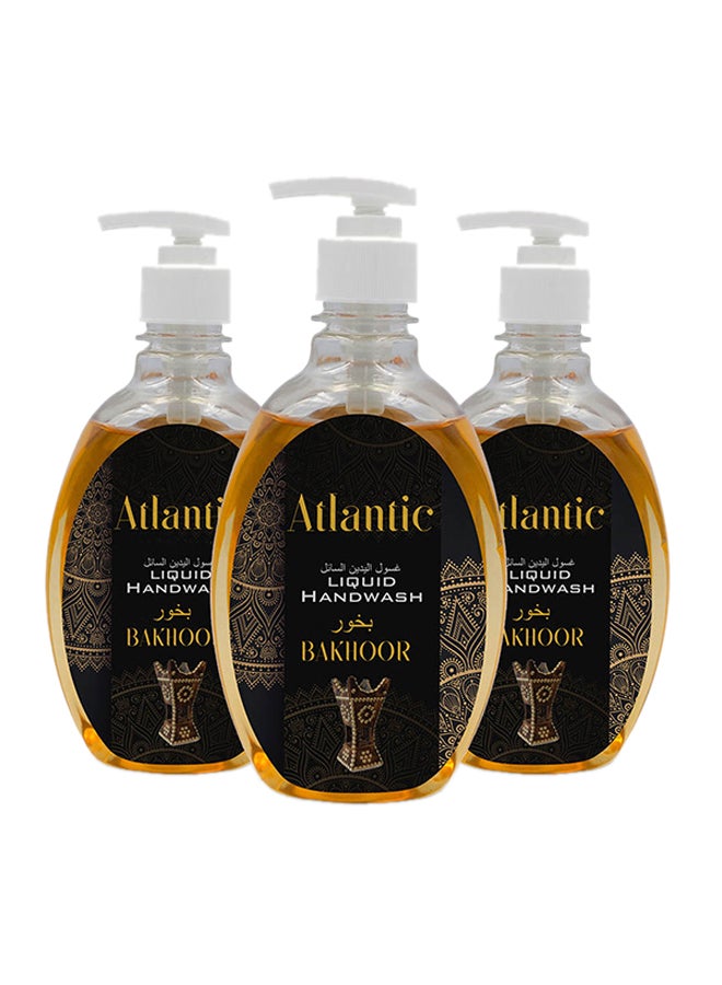 Atlantic 3-Piece Bakhoor Liquid Hand Wash Yellow 500ml  - Image 1