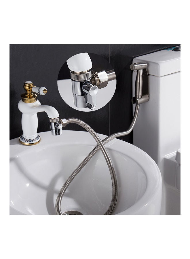 3-Way Diverter Home Kitchen Bathroom Bidet Basin Faucet Adapter Silver - Image 2