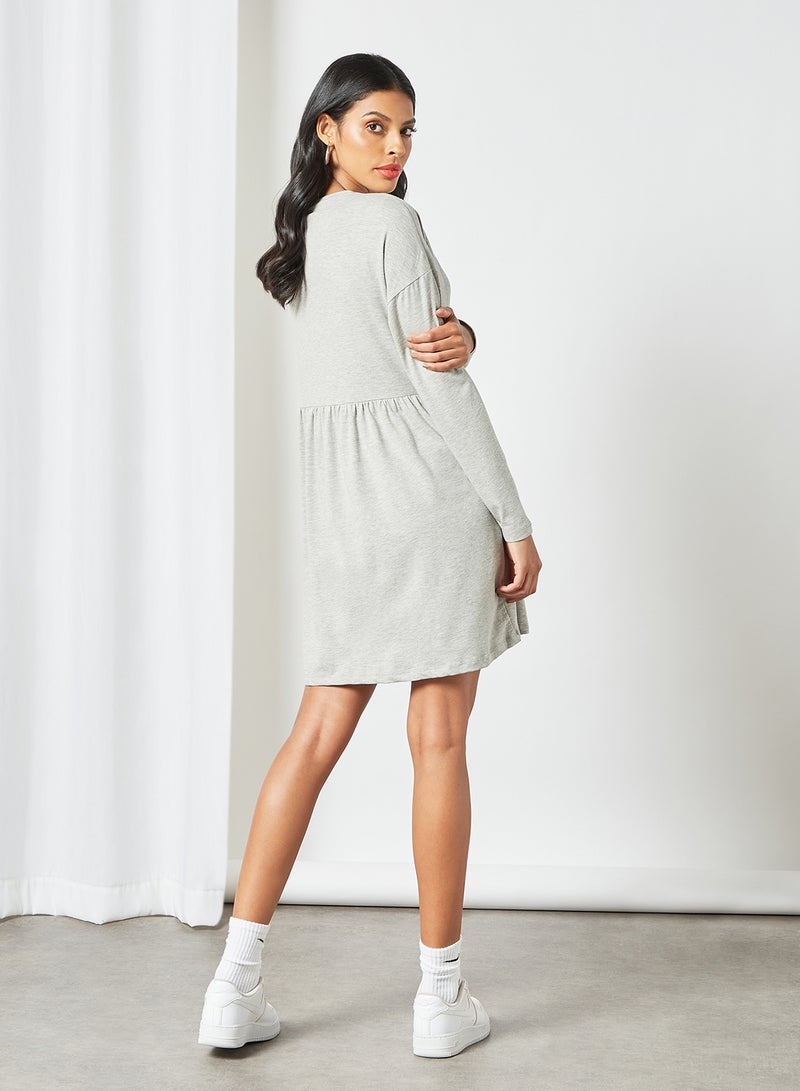 NOISY MAY - Gather Detailed Dress Grey - Image 1