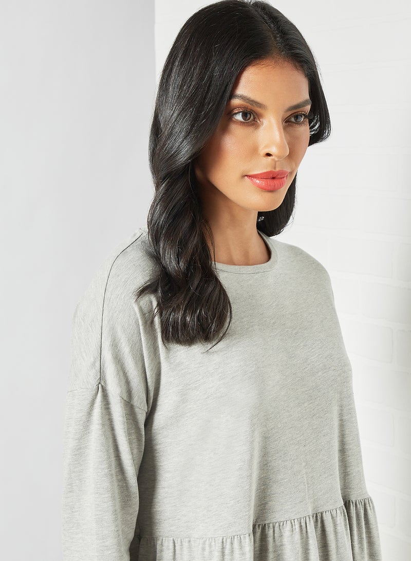 NOISY MAY - Gather Detailed Dress Grey - Image 1