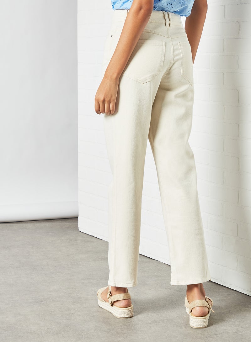 PIECES High-Waist Jeans Beige  - Image 2
