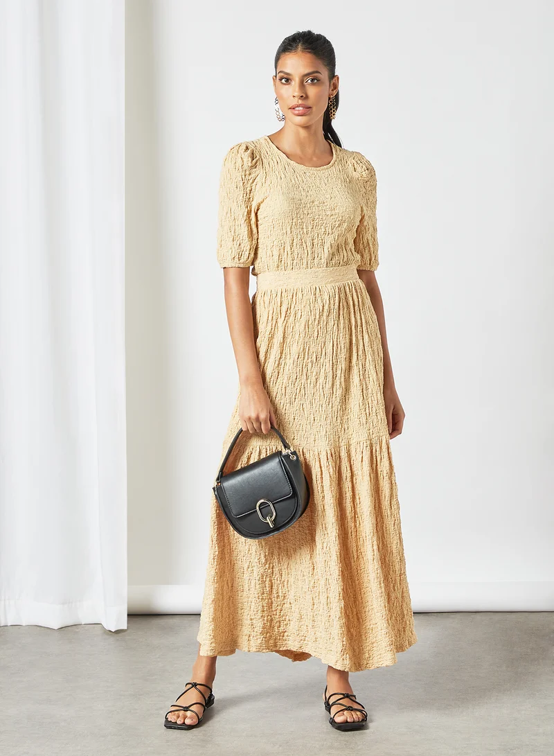 PIECES Puff Sleeve Blouse Almond Buff