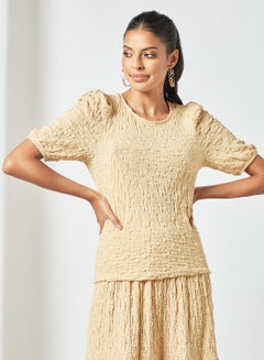Puff Sleeve Blouse Almond Buff