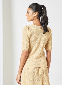 PIECES Puff Sleeve Blouse Almond Buff  - Image 2