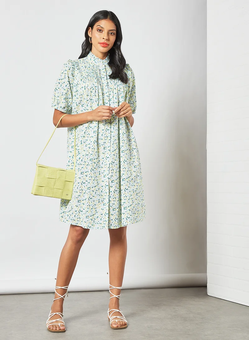 Y.A.S All Over Print Dress Blue