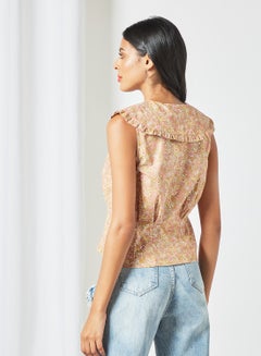 Y.A.S All Over Print Top Brown  - Image 2
