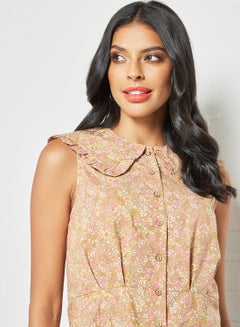 Y.A.S All Over Print Top Brown  - Image 4