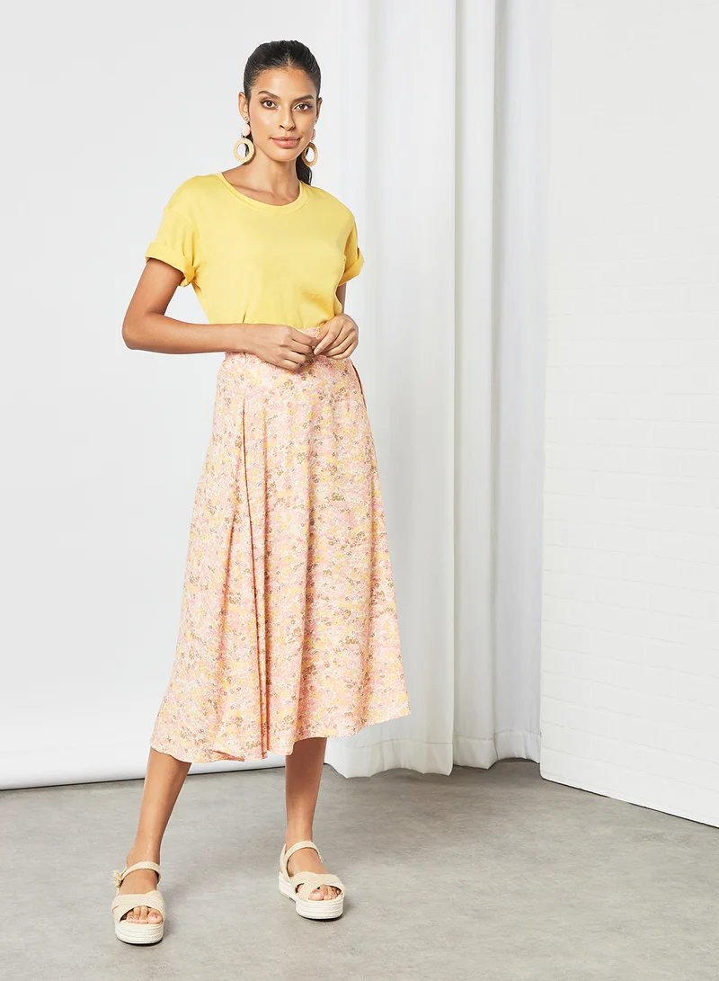 Y.A.S Midi Wrap Skirt Multicolour
