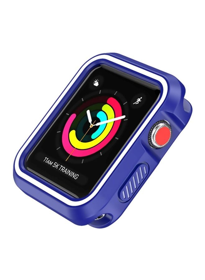 Voberry Rugged Armor Bumper Protective Case Cover For Apple Watch Series 1/2/3 38mm Blue/White - Image 4