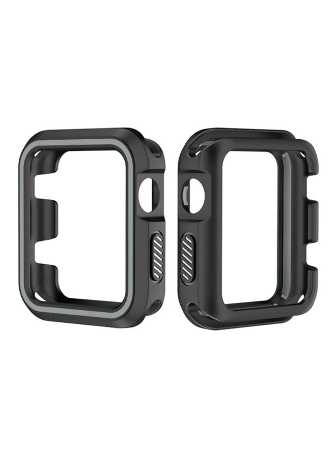 Voberry Rugged Armor Bumper Protective Case Cover For Apple Watch Series 1/2/3 38mm Black/Grey - Image 2