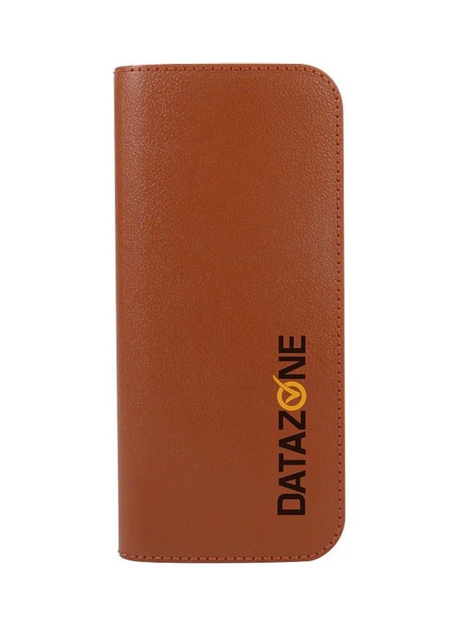Datazone 13000.0 mAh Portable Lightweight Power Bank Dual USB Port Brown  - Image 1