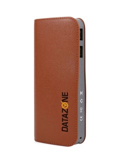 Datazone 13000.0 mAh Portable Lightweight Power Bank Dual USB Port Brown  - Image 2